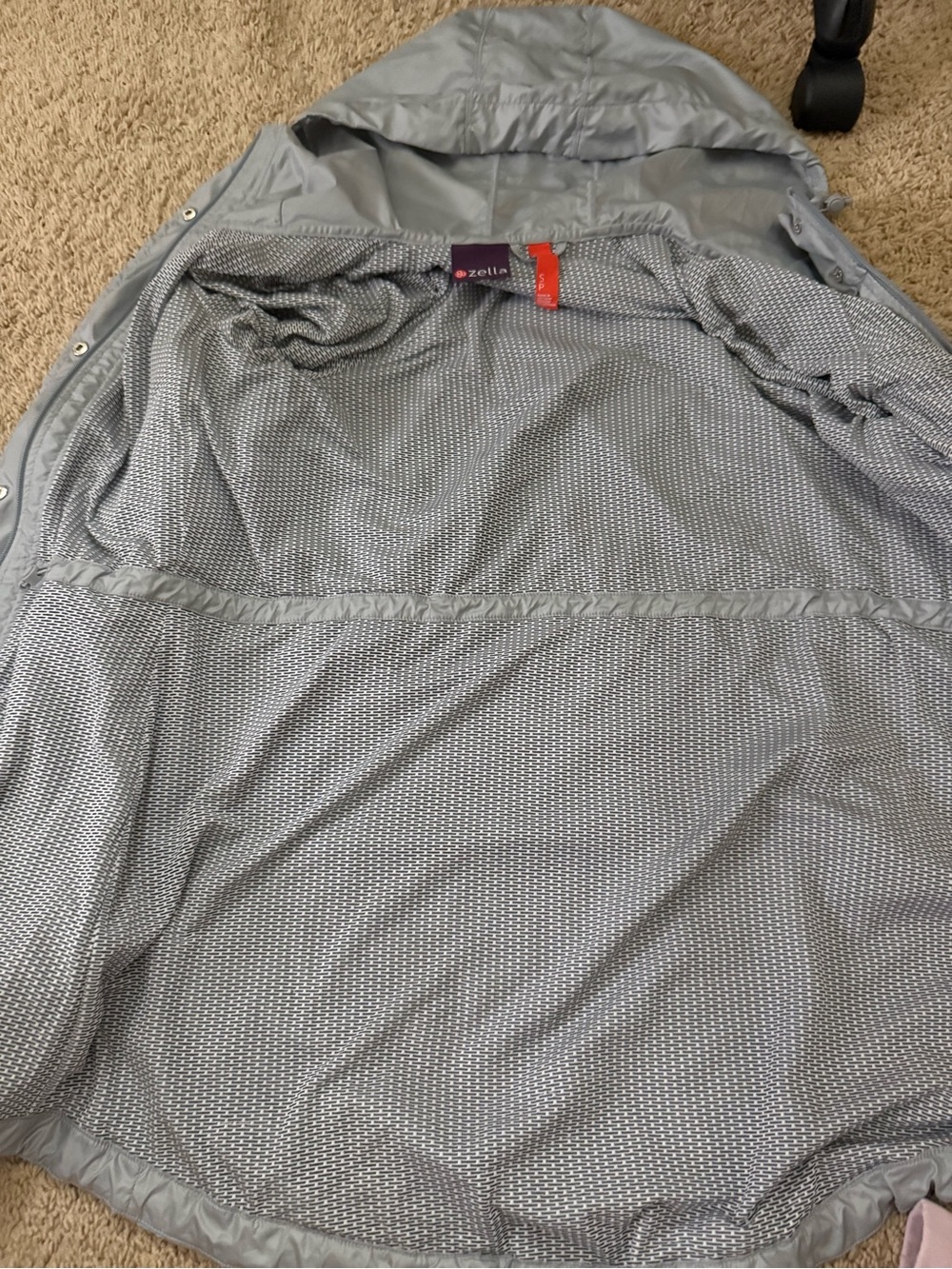 Zella Light Gray Hooded Packable Jacket - Picture 3 of 7